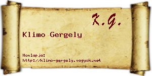 Klimo Gergely névjegykártya