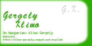 gergely klimo business card